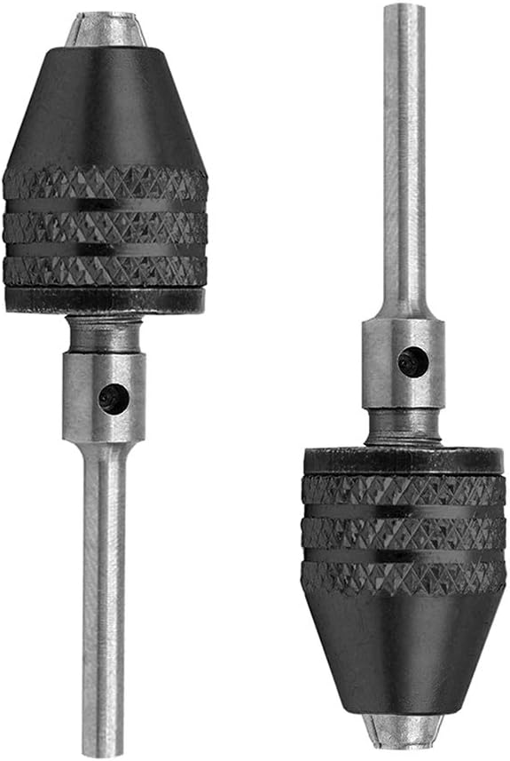 Mesee 2 unidades de mini taladro de mandíbula sin llave, adaptador de portabrocas de cambio rápido, mini herramienta de conversión de pinza de