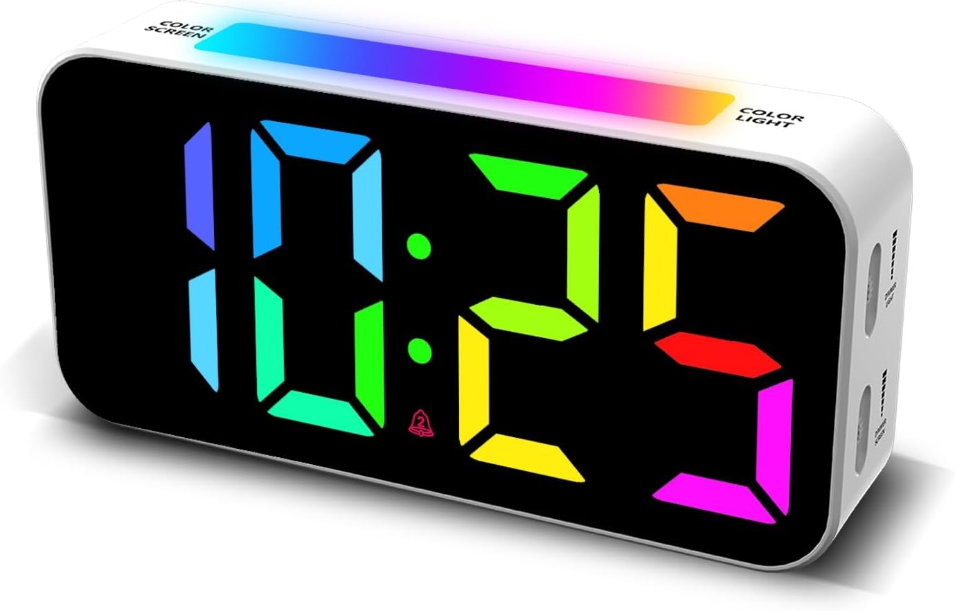 Topski Reloj despertador ruidoso para dormitorios que duermen pesados, reloj digital con luz nocturna, pantalla grande, alarma doble, repetición,