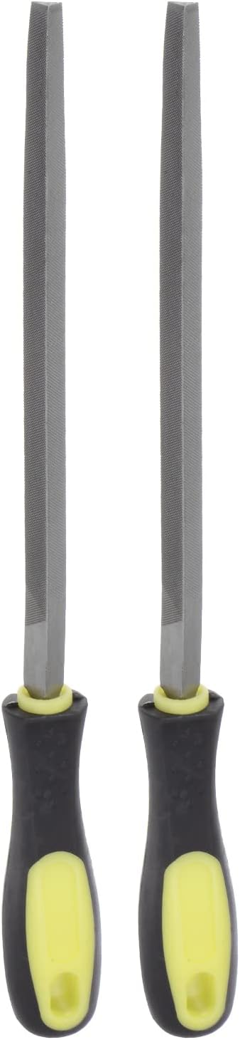 2pcs lima triangular 8″ alto carbono endurecido acero cortado mano raspador con mango de plástico para desbarbar y quitar material