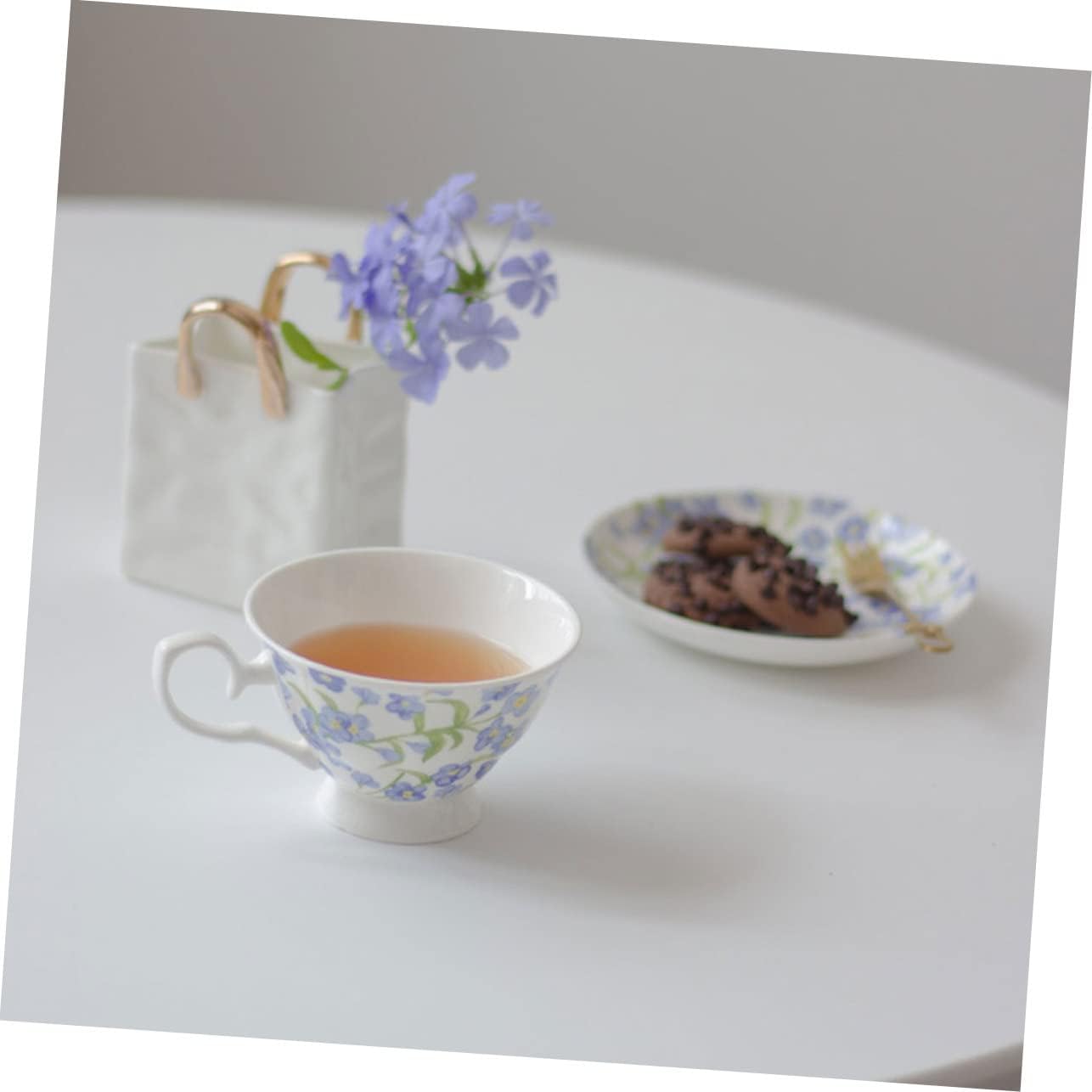 Anneome 1 juego de taza de café y platillo de regalo, tazas de café vintage, tazas de café de cerámica, taza y platillo vintage, taza de té de