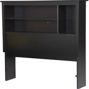 Cabecero de cama librero para cama tamaño Twin Vito (39 pulgadas), Madera, Negro puro Cabecero de cama librero para cama tamaño Twin Vito (39 pulgadas), Madera, Negro puro