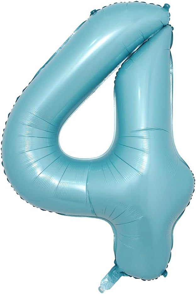 Globos digitales de aluminio de color azul claro caramelo de 16 pulgadas, globos digitales para decoración de cumpleaños, bodas, fiestas, globos