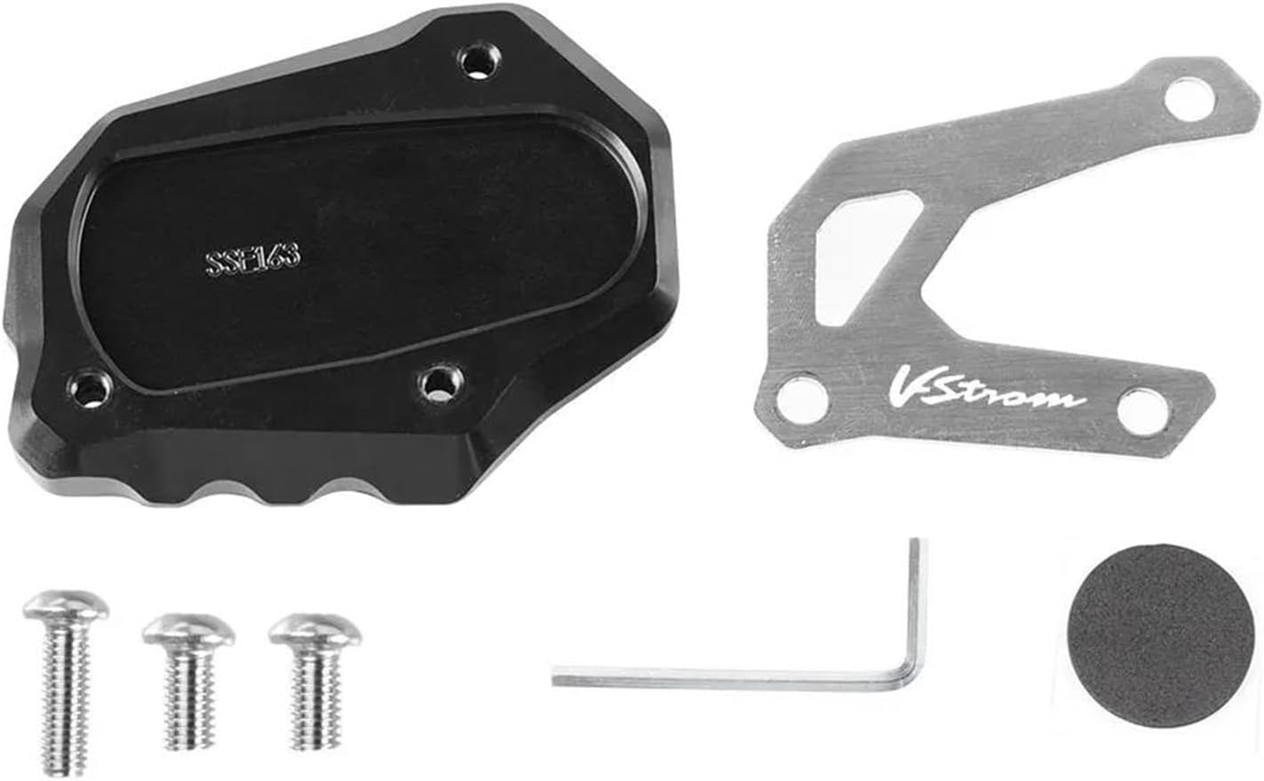 Moto Kickstand Foot Side Stand Extension Plate Pad for Suzuki for V-Strom 1050XT 1050 1000 1000XT GSX-S1000 GT for Katana (Color  Black)