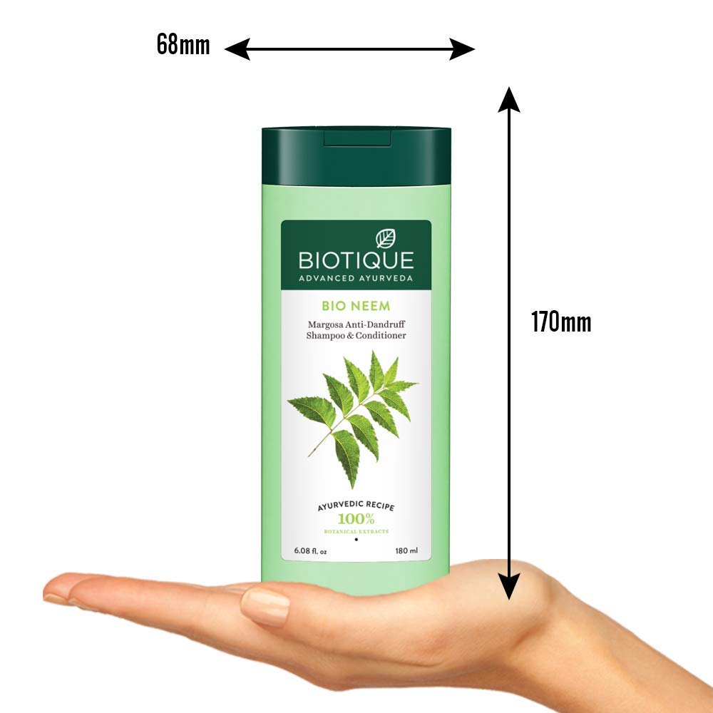 Biotique Bio Neem Margosa Champú y Acondicionador Anticaspa, 6.1 fl oz