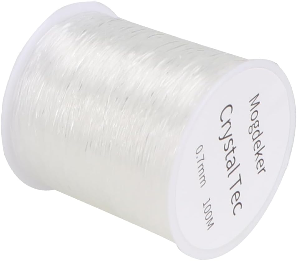 Cuerda elástica para cuentas, 0.028 in 100M, cuerda elástica de cristal, cuerda elástica transparente para hacer joyas, pulseras, marco de fotos