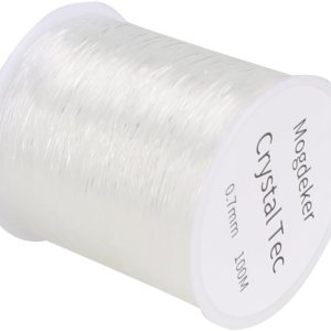 Cuerda elástica para cuentas, 0.028 in 100M, cuerda elástica de cristal, cuerda elástica transparente para hacer joyas, pulseras, marco de fotos Cuerda elástica para cuentas, 0.028 in 100M, cuerda elástica de cristal, cuerda elástica transparente para hacer joyas, pulseras, marco de fotos