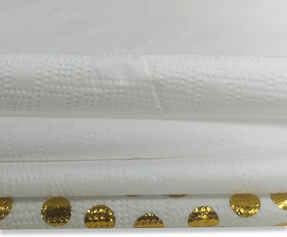 meioro Servilletas desechables de papel de cóctel de 2 capas, con confeti de lunares de lámina de oro rosa para cena, despedida de boda y decoración
