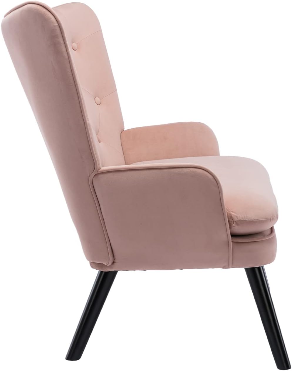 HomSof Silla de respaldo alto rosa, cómodo asiento acolchado de dos plazas, moderno sofá para dormitorio