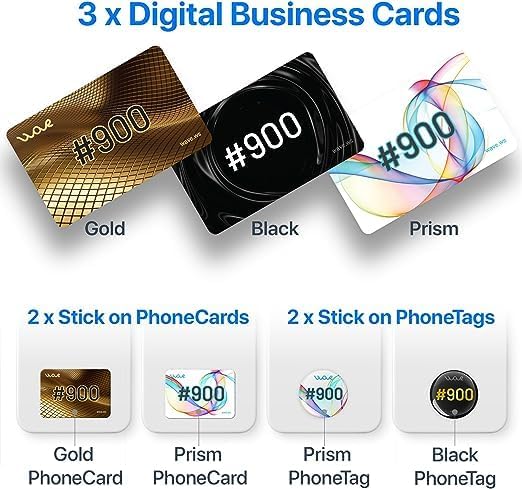 Paquete de 7 tarjetas de visita digitales y etiquetas inteligentes, sin límites de suscripción o aplicaciones, sin tarifas de actualización ocultas,