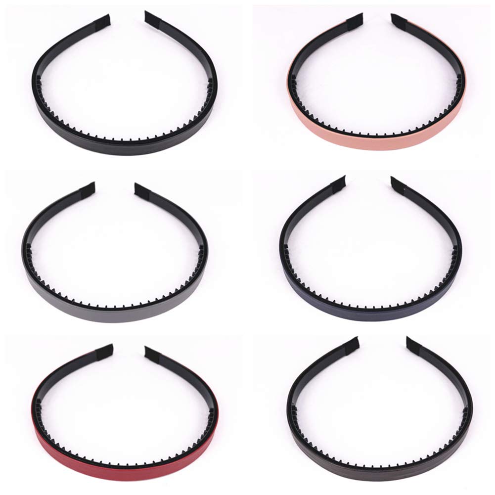 Diadema de cuero delgada con lazos para el cabello, cierre de lazo para el cabello, bandas para el cabello con purpurina para mujeres y niñas