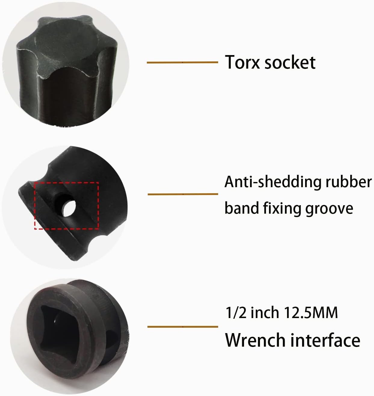 T55 Torx Star 6 Point Impact Bit Socket, T55 12-Inch Square Drive 3 Inch Long Torx Socket, Cr-Mo Acero Alargar Destornillador Adaptador Herramienta