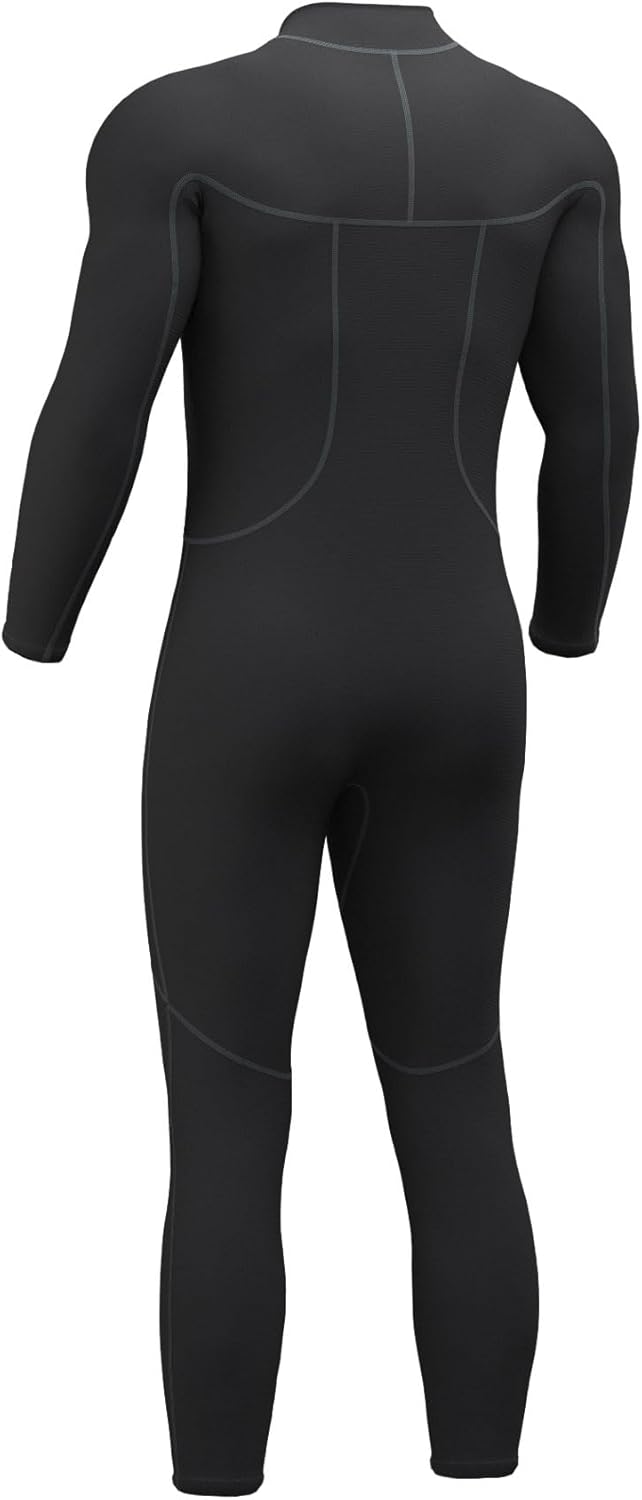 Hevto – Traje completo de neopreno para hombre, de 0.118 pulgadas, con manga larga y cierre en la espalda, mantiene el calor, para bucear, surfear,