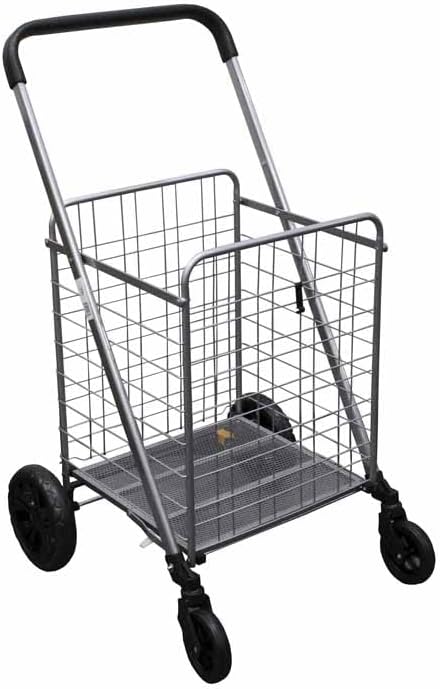 Carrito de compras plegable con ruedas de 360 para comestibles, lavandería y viajes, capacidad de 88 libras (XL)