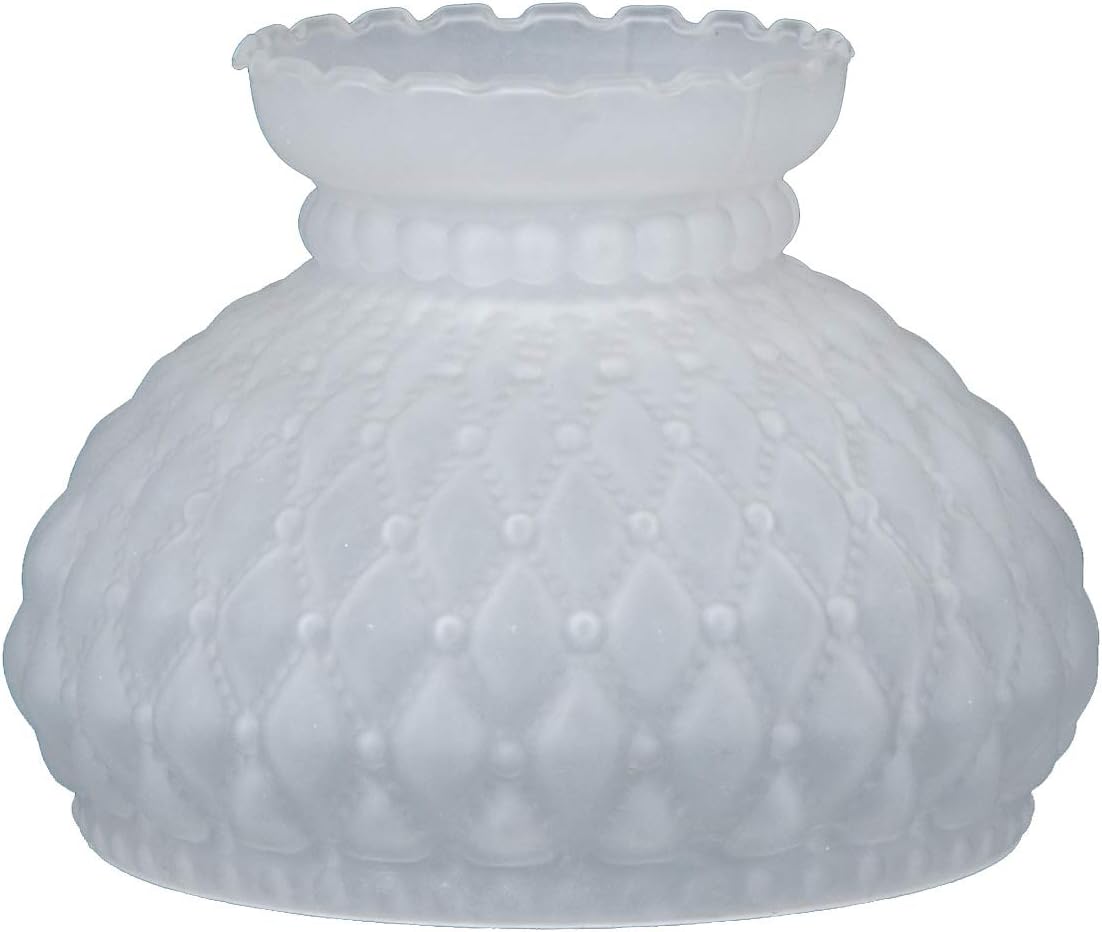B&P Lamp 7 pulgadas Fitter – Sombra de estudiantes con patrón acolchado de diamante satinado (esmerilado) con parte superior prensada para lámparas