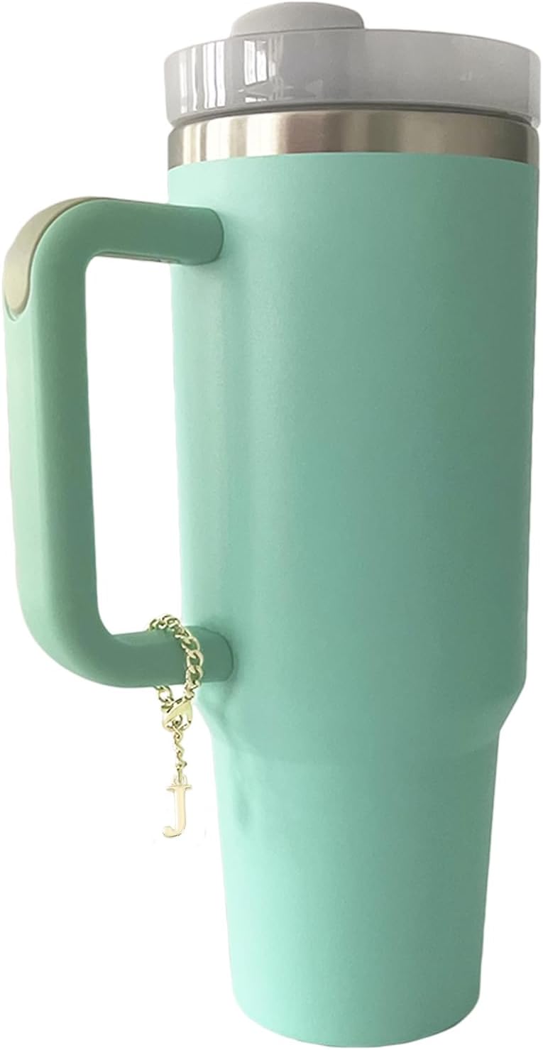 2 piezas de dijes de letras para Stanley Cup A-Z ID inicial colgantes personalizados para mango de vaso Stanley