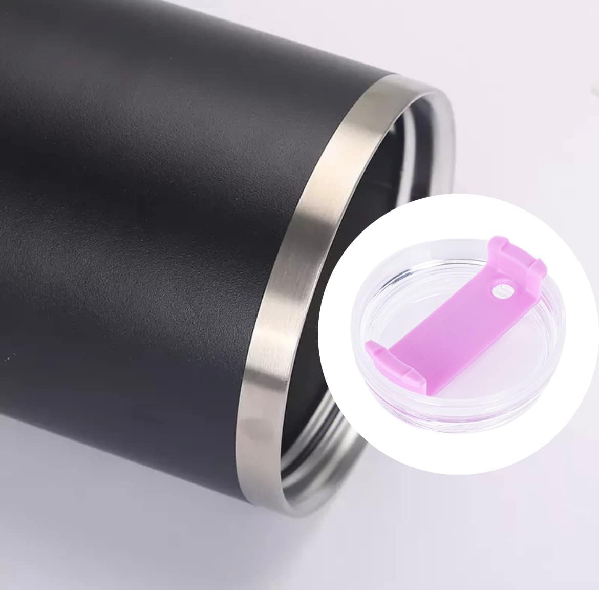 Paquete de 2 tapas para vaso de 40 onzas compatibles con Stanley Quencher, a prueba de derrames, de acero inoxidable, resistentes a salpicaduras,