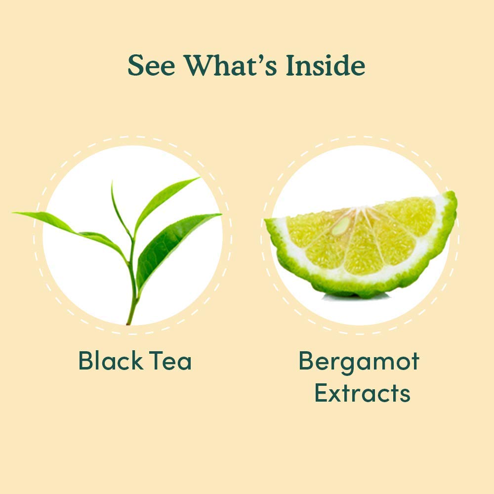 VAHDAM – Bolsas de té negro Earl Grey (100 unidades) con alto contenido de cafeína, sin OMG, sin gluten, hojas de té sueltas enteras con aceite de