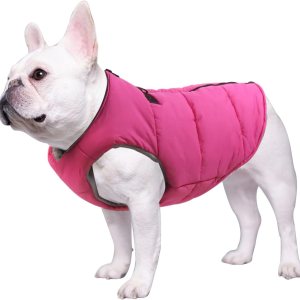 Geyecete Ropa de bulldog para perro, abrigo acolchado de algodón, chaleco grueso para invierno, chaleco cálido para clima frío, ropa para bulldog Geyecete Ropa de bulldog para perro, abrigo acolchado de algodón, chaleco grueso para invierno, chaleco cálido para clima frío, ropa para bulldog