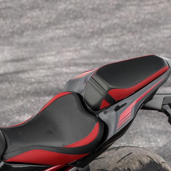 TCMT Asientos de conductor y pasajeros negros y rojos aptos para Kawasaki Z900 2017-2023 2018 19