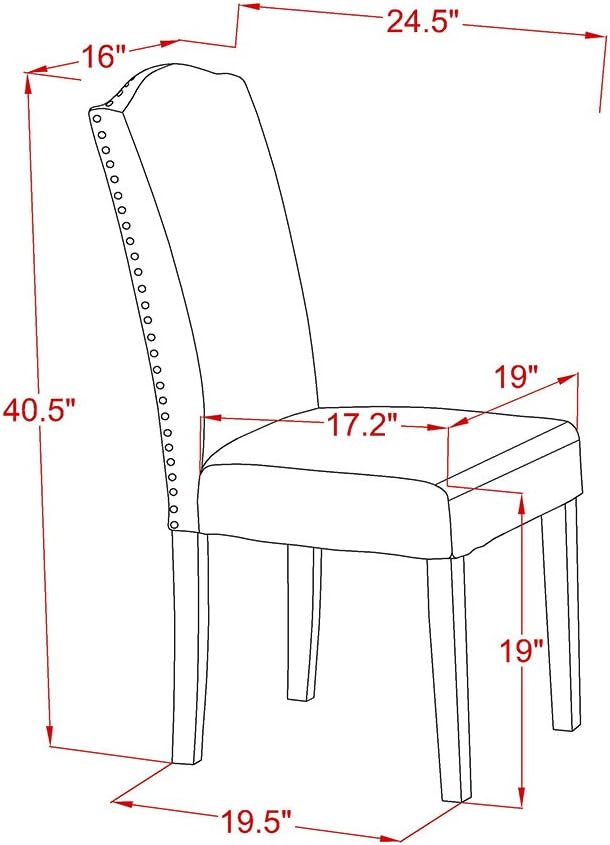East West Furniture NOEN3-LWH-06 – El juego de 3 piezas contiene una mesa de comedor rectangular con hoja de mariposa y 2 sillas tapizadas de tela