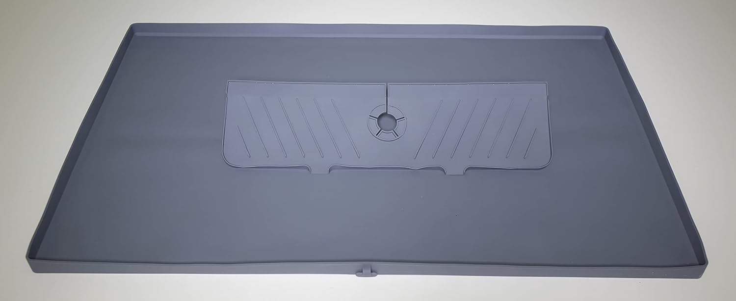 Alfombrilla premium de 34 x 22 pulgadas para debajo del fregadero con protector contra salpicaduras de grifo alfombrilla de silicona impermeable