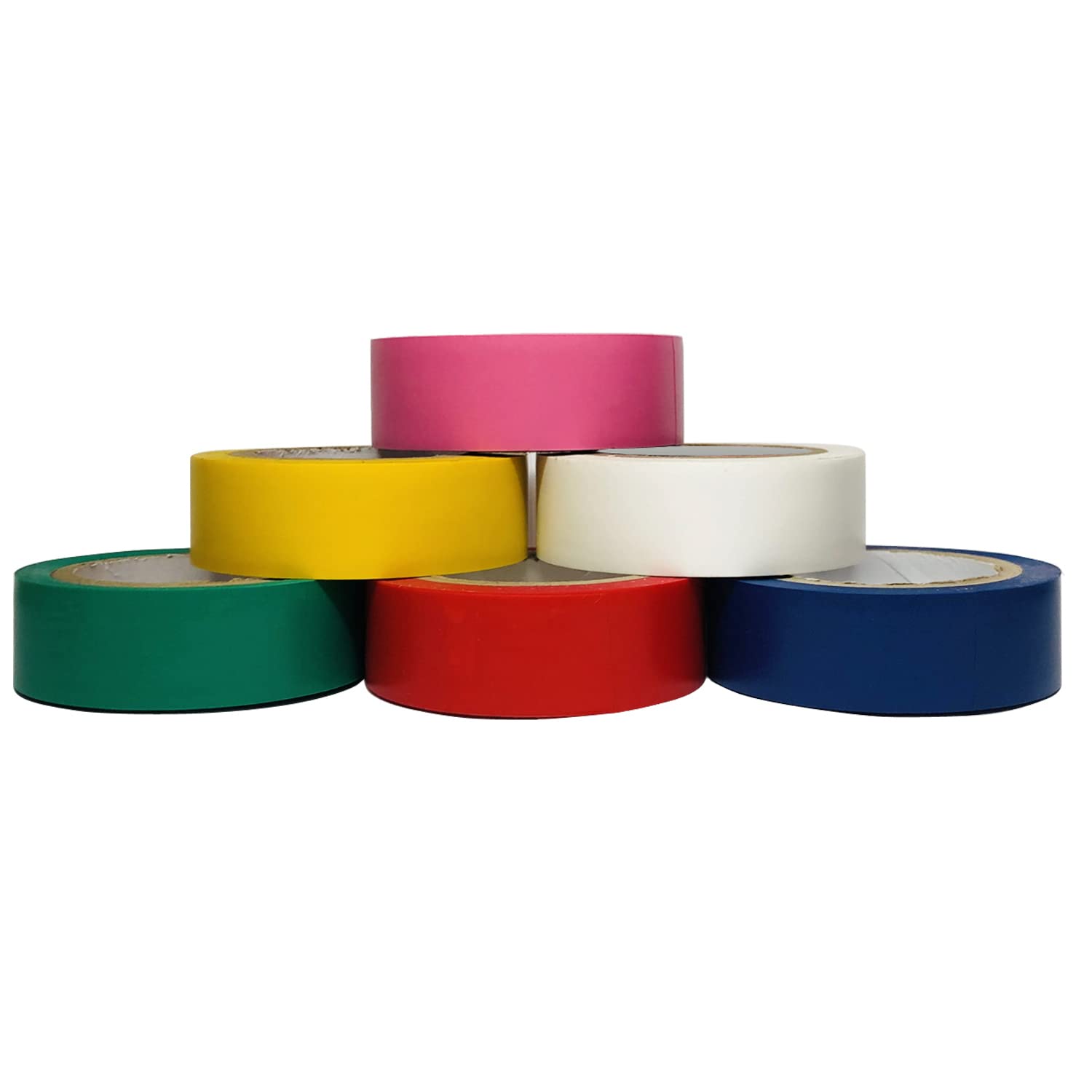 6PcsSet 34-Inch x 30FT Adhesive Tapes, Strong, Durable, Waterproof, Easy-Wrap, Colors Blue, Green, Pink, Red, White