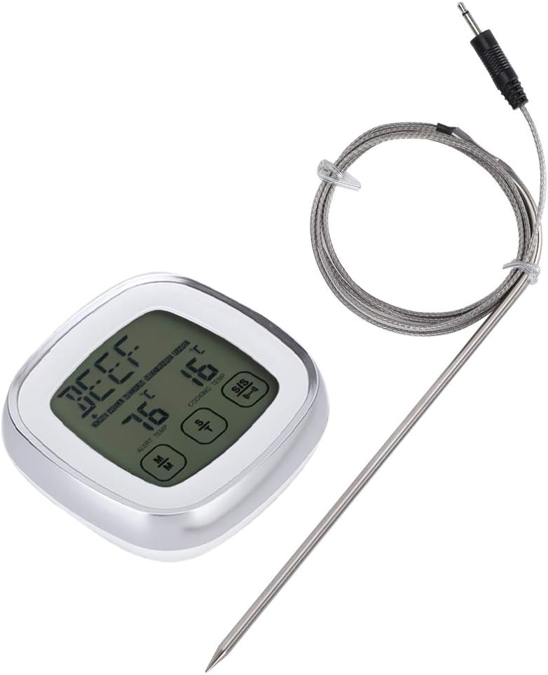 Fydun Food Thermometer Electronic Digital Touch Sc WTimer Alarm for Sugar Boiling Barbecue Food Thermometer Electronic Digital for Family