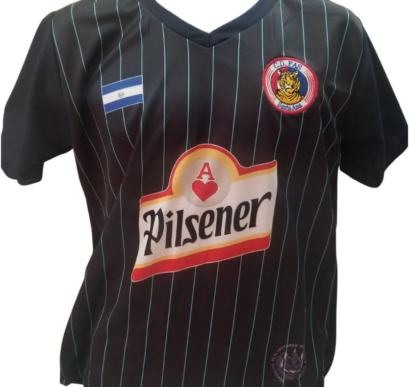 Camisa Azul Negro de Fas de El Salvador Camisa de visitante de Tu equipo de Futbol favorito del Pais Donde Tu Naciste, santaneco de Corazon – 2