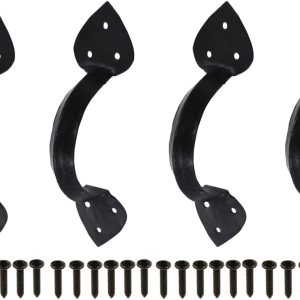 Manijas de puerta de granero de 6-14 pulgadas, paquete de 4, manijas decorativas para puerta de garaje, herrajes de diseño rústico resistente, mango Manijas de puerta de granero de 6-14 pulgadas, paquete de 4, manijas decorativas para puerta de garaje, herrajes de diseño rústico resistente, mango