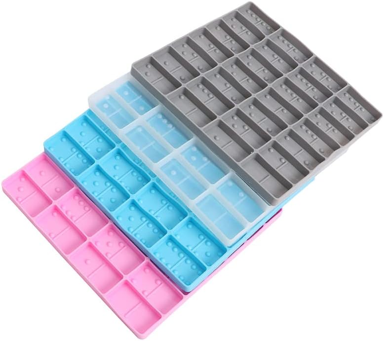 Molde de silicona de 28 cavidades para colgantes de epoxi, molde de dominó epoxi, moldes de resina para dulces, moldes de arcilla, moldes de dominó,