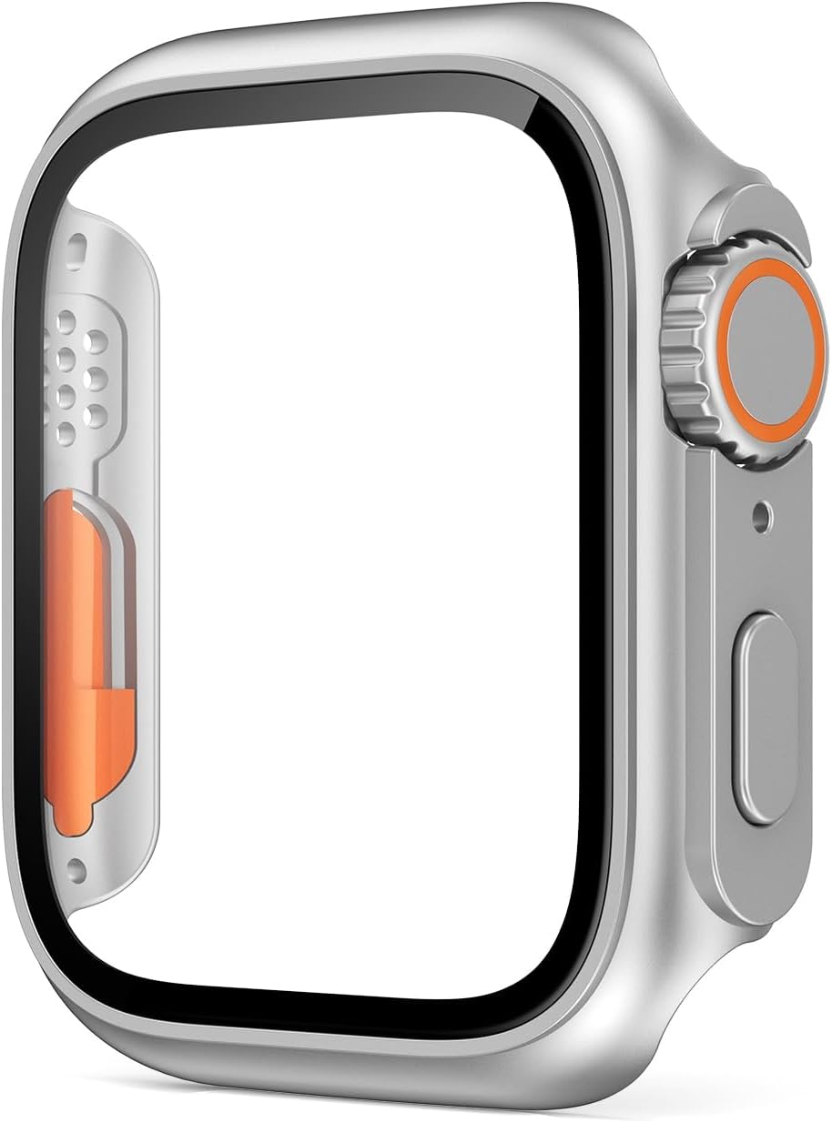 VBWVA Funda firme de PC para carcasa Apple Watch de 1.772 in, 1.614 in, 1.732 in, 1.575 in, 1.654 in, 1.496 in, apariencia de vidrio, actualización