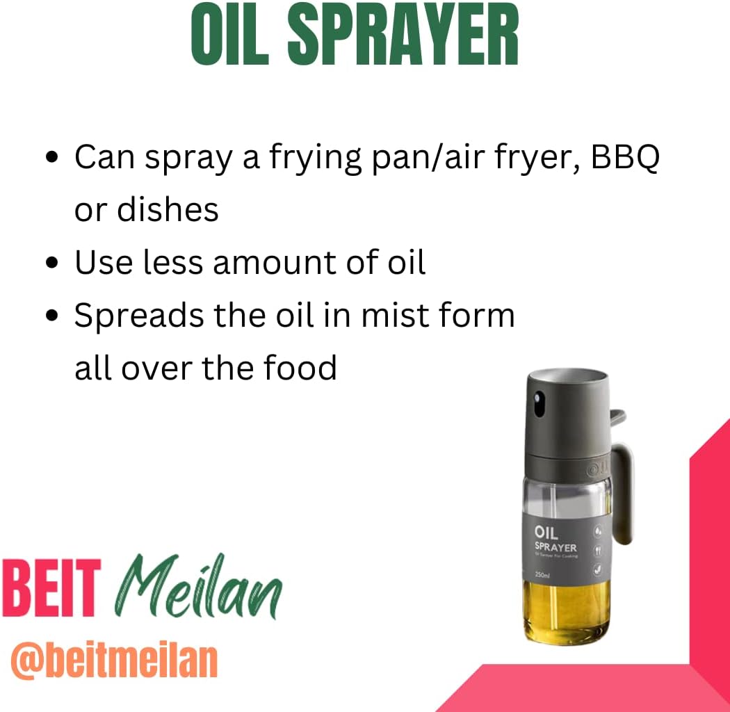 Pulverizador de aceite para cocinar – Botella de aceite – Pulverizador de aceite de oliva – Pulverizador de aceite para freidora de aire – Spray de