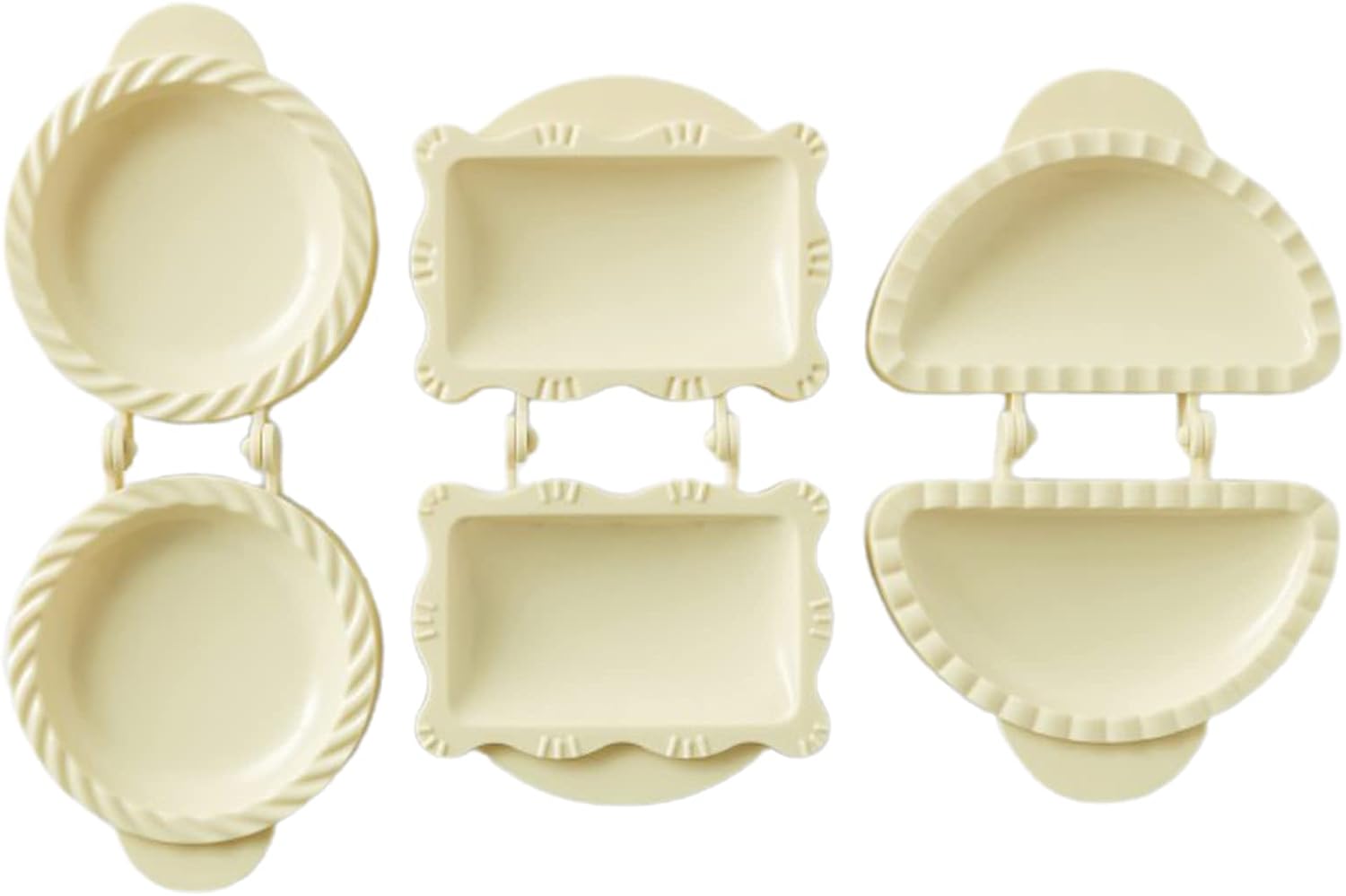 Gasusen Mini moldes clásicos para tartas de mano, prensa de bolsillo para tartas, moldes para prensatelas de bolsillo de masa, juego de pastel de