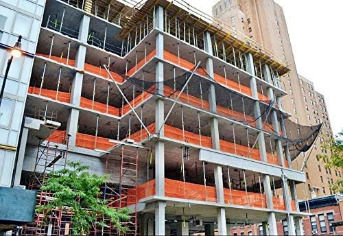 Red de seguridad para desechos naranja ignífuga (5.6 pies x 150 pies, naranja)