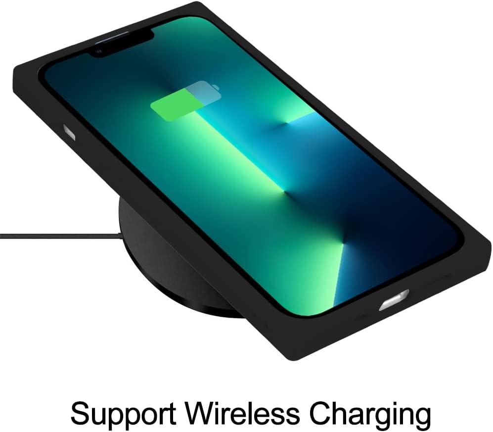 LSL Funda para iPhone 13 Pro de poliuretano termoplástico suave negro, anticaídas, antiarañazos, absorción de golpes, funda protectora inalámbrica