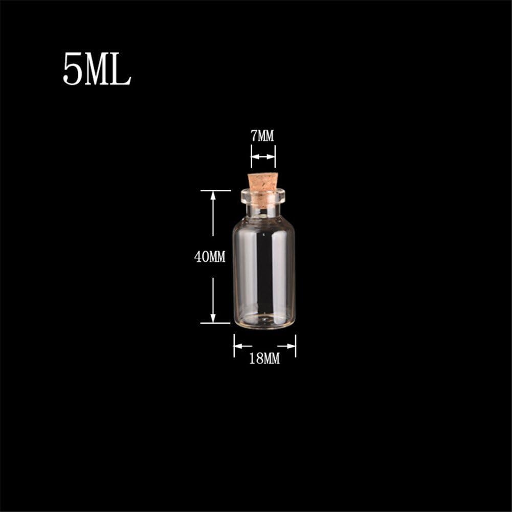 Frascos de vidrio pequeños con tapa de corchos, mini botellas de vidrio vacías de 0.2 fl oz, frasco de 100 unidslote (0.2 fl oz-18 x 40 x 12.5)