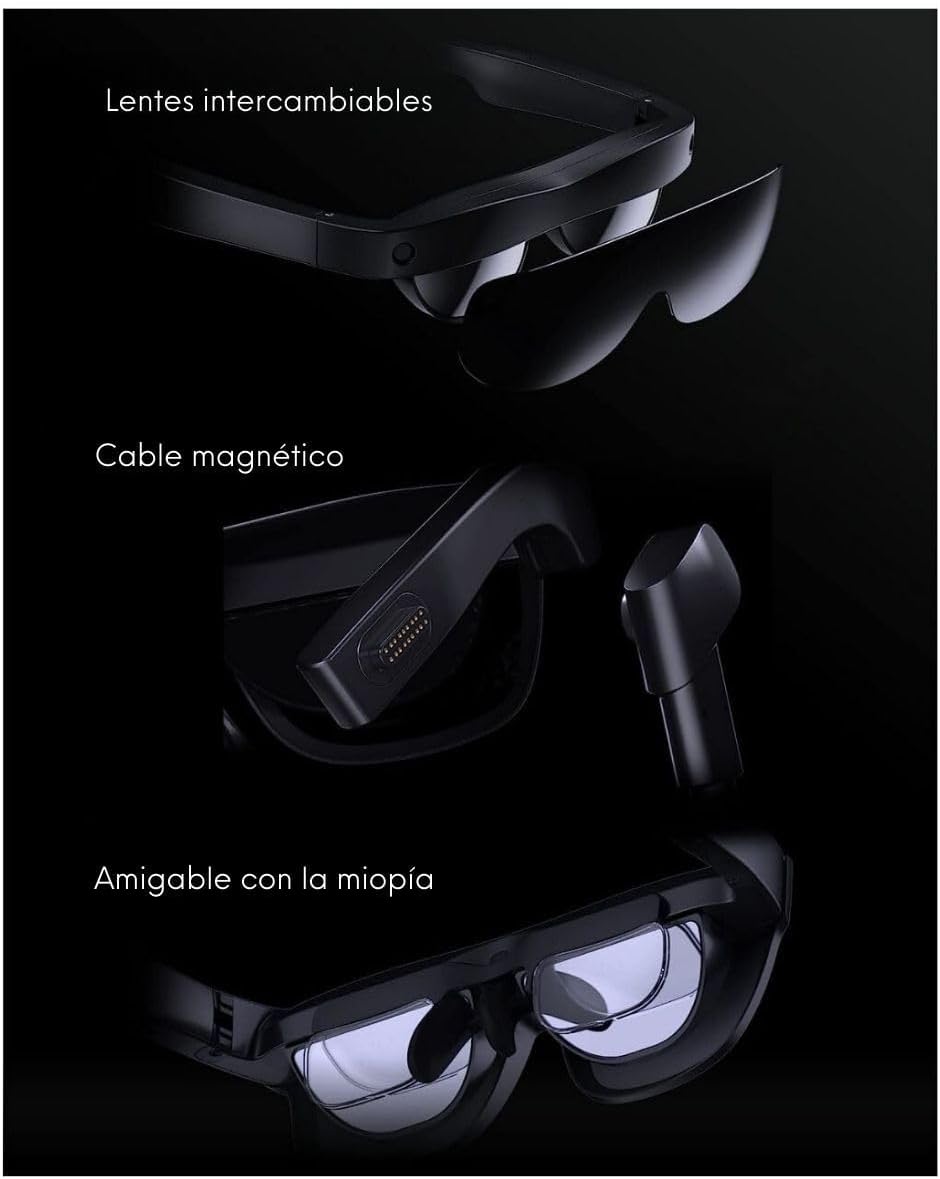 TCL NXTWEAR S con micro OLED de 201 pulgadas, gafas RayNeo XR  Gafas de visualización de video 1080P, sonido estéreo dinámico, película 3D, trabajo