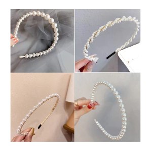 ZAHSY Diadema de perlas blancas para boda, para novia, damas de honor, diadema de perlas con diamantes de imitación para mujer, paquete de 4 ZAHSY Diadema de perlas blancas para boda, para novia, damas de honor, diadema de perlas con diamantes de imitación para mujer, paquete de 4