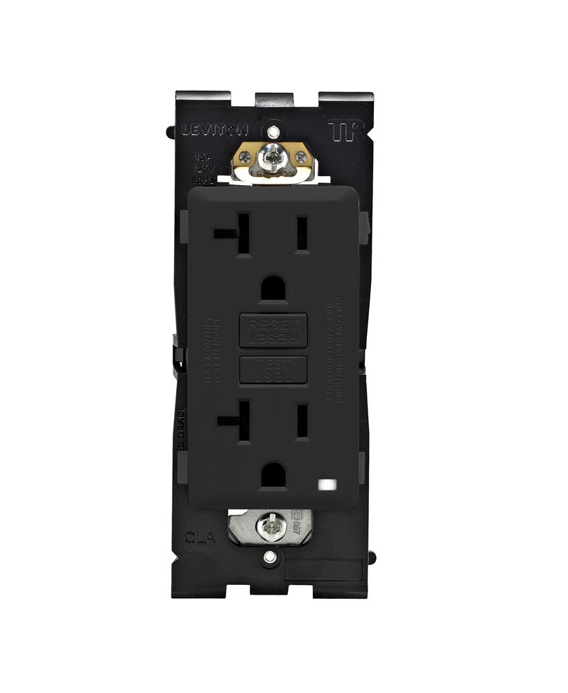 Leviton RGF20-OB 20 Amp Renu – Toma GFCI resistente a manipulaciones en negro ónix