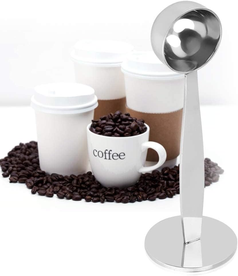 Coffer Tamper – Cuchara de acero inoxidable 2 en 1, cuchara de café multifuncional, cuchara medidora para expreso, cuchara medidora para recoger y