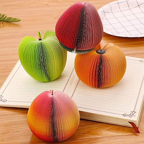 Bloc de notas de 130 hojas de papel 3D coloridas formas de frutas notas postales bloc de notas autoadhesivas para decoración de mesa (pera verde)