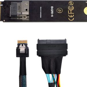 Xiwai NGFF M-Key NVME a SFF-8654 Adaptador de tarjeta SAS Slimline y U.2 U2 SFF-8639 NVME PCIe SSD Cable para placa base SSD Xiwai NGFF M-Key NVME a SFF-8654 Adaptador de tarjeta SAS Slimline y U.2 U2 SFF-8639 NVME PCIe SSD Cable para placa base SSD