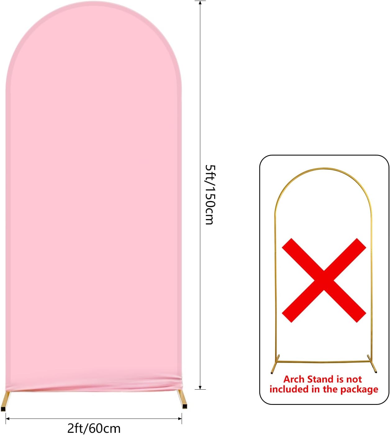 Telón de fondo de pared de arco rosa de 2 x 5 pies, cubierta de fondo redondo para el día de San Valentín, cubierta de marco de arco de 2 caras,