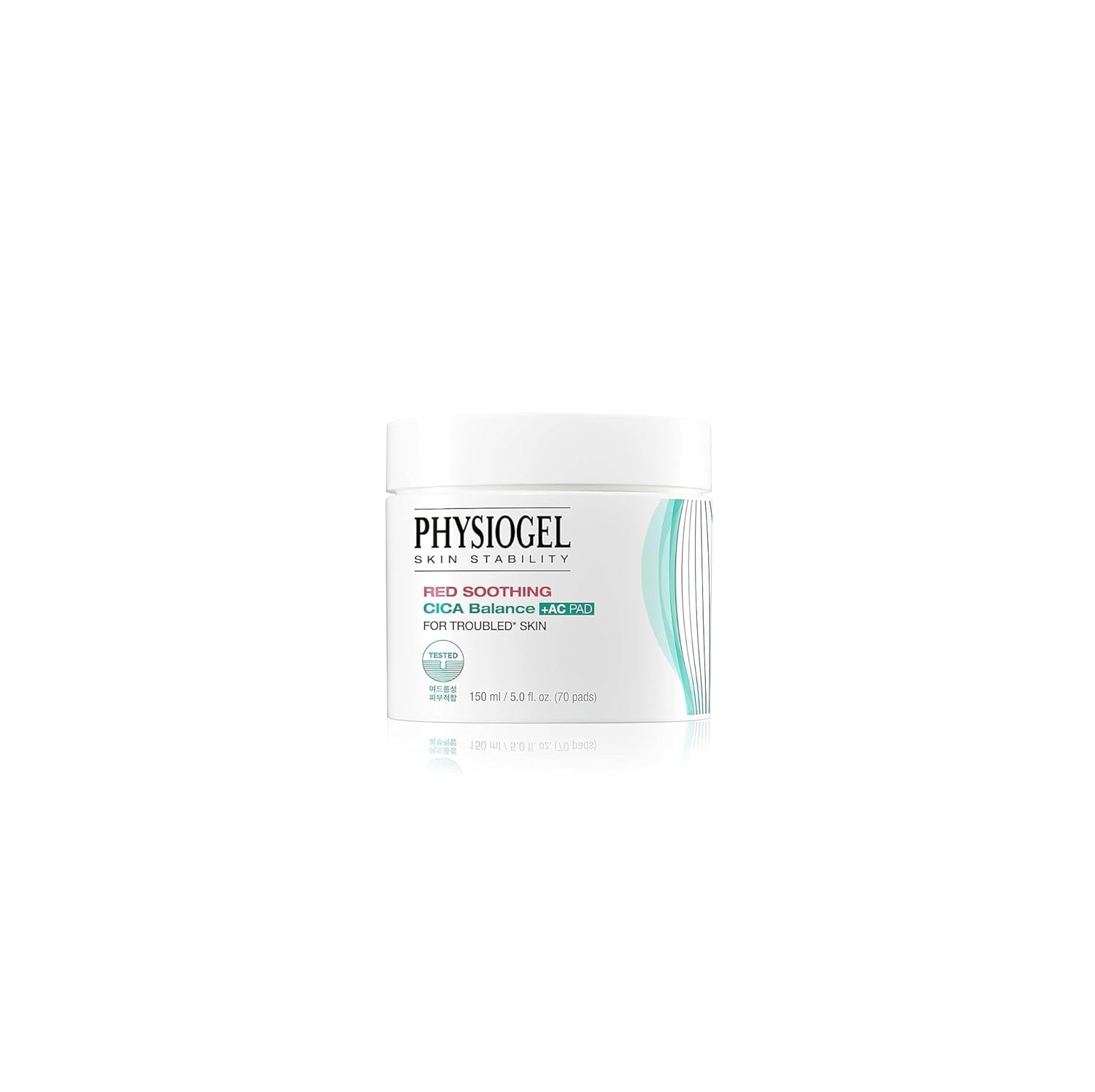 Physiogel Almohadilla de tóner calmante para hombres y mujeres, exfoliante suave y calmante para la piel, cica, ácido salicílico BHA, niacinamida,