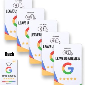 5x NFC Review Tap Card, diseñada para la opinión del cliente  NFC inteligente reutilizable  Crea tu propia NFC  Toque para revisar la tarjeta  Ideal 5x NFC Review Tap Card, diseñada para la opinión del cliente  NFC inteligente reutilizable  Crea tu propia NFC  Toque para revisar la tarjeta  Ideal