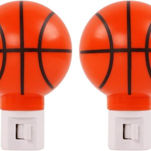 Paquete de 2 luces LED de noche enchufables de color blanco cálido para niños, lámpara con forma de baloncesto para cuidar bien el sueño de los niños Paquete de 2 luces LED de noche enchufables de color blanco cálido para niños, lámpara con forma de baloncesto para cuidar bien el sueño de los niños