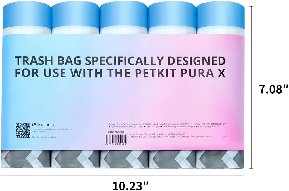 PETKIT PuraX PuraMax – Bolsas de basura reemplazadas, 5 rollos, bolsas portátiles para contenedores de basura para gatos para autolimpieza