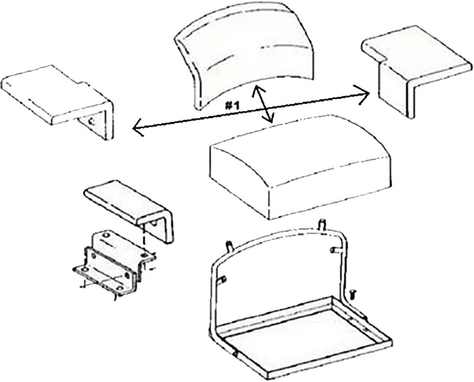 Juego de cuatro (4) cojines de asiento para John Deere Crawler Dozers 350 350B 450 450B 555
