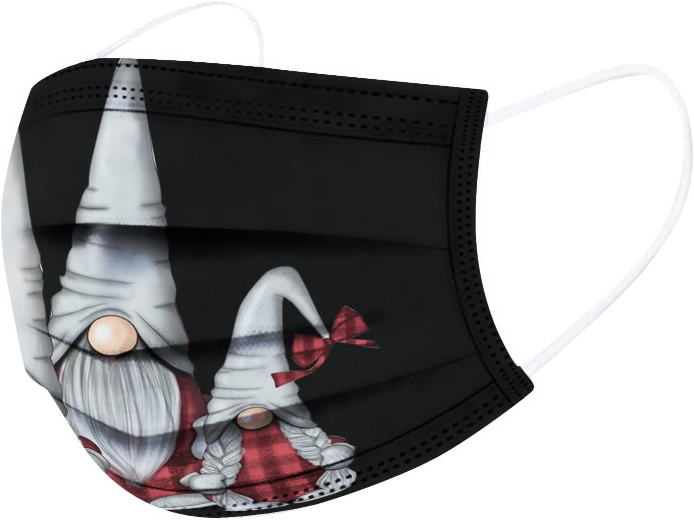 50 mascarillas desechables de Navidad para adultos, 3 capas, transpirables, protectoras, desechables, con diseño de ciervo de Papá Noel