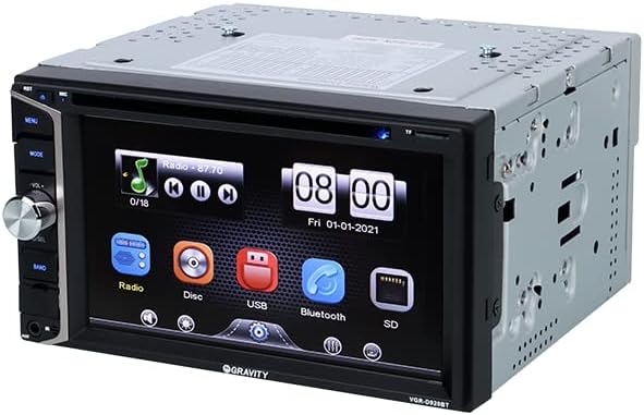 Gravity D920BT – Receptor estéreo de coche de 6.2 pulgadas, 200 vatios, doble DIN 2DIN, pantalla táctil HD con DVDCDMP3FMUSBSD, compatible con